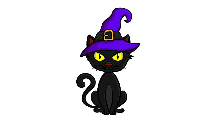 How to Draw a Halloween Cat